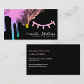 Elegant Girly Driving Marble Pink Lashes Script Visitekaartje (Voorkant / Achterkant)