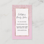 Elegant Girly Dusty Pink Rose Glitter Ombre Klantenkaartje (Achterkant)