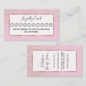 Elegant Girly Dusty Pink Rose Glitter Ombre Klantenkaartje (Voorkant / Achterkant)