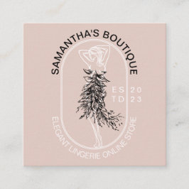 Elegant Girly Feminine Underwear Lingerie Mode Vierkante Visitekaartje