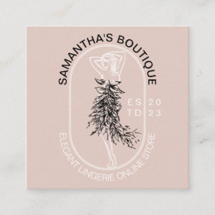 Elegant Girly Feminine Underwear Lingerie Mode Vierkante Visitekaartje