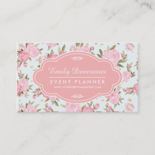 Elegant Girly Floral  gepersonaliseerd Visitekaartje (Voorkant)