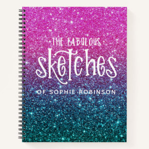 Elegant Girly Glitter Artist Sketchbook Notitieboek