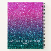 Elegant Girly Glitter Artist Sketchbook Notitieboek (Achterkant)