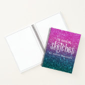 Elegant Girly Glitter Artist Sketchbook Notitieboek (Binnen)