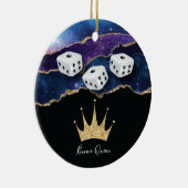 Elegant Girly Glitter Bunco Dice Queen Keramisch Ornament (Rechts)