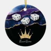 Elegant Girly Glitter Bunco Dice Queen Keramisch Ornament (Voorkant)