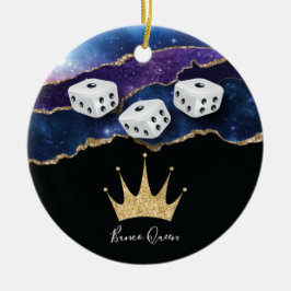 Elegant Girly Glitter Bunco Dice Queen Keramisch Ornament