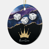 Elegant Girly Glitter Bunco Dice Queen Keramisch Ornament (Links)
