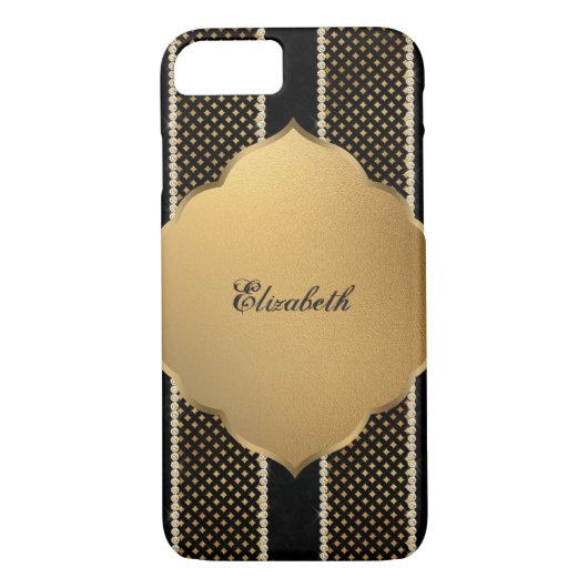 Elegant Girly Gold Diamonds - Gepersonaliseerd Case-Mate iPhone Case (Achterkant)