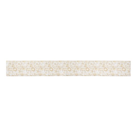 Elegant Girly Gold Flowers  design Grosgrain Lint (Voorkant)