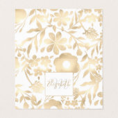 Elegant Girly Gold Flowers design Visitekaartje (Buitenkant ongevouwen)