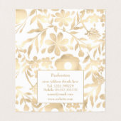 Elegant Girly Gold Flowers design Visitekaartje (Binnenkant ongevouwen)