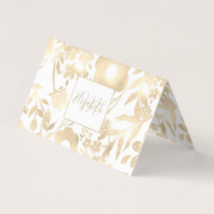 Elegant Girly Gold Flowers  design Visitekaartje