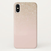 Elegant Girly Gold Roos Pink Glitter Ombre Case-Mate iPhone Case (Achterkant)