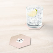 Elegant Girly Gold Roos Pink Glitter Ombre Kartonnen Onderzetters (Insitu)