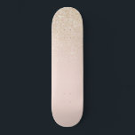 Elegant Girly Gold Roos Pink Glitter Ombre Persoonlijk Skateboard<br><div class="desc">Dit elegante en stijlvolle design is perfect voor de trendy en stijlvolle vrouw. Het is voorzien van een faux bedrukt roos roze en goudglitter en een kleurenombre gradiënt. Het is modern, , eenvoudig en schattig! ***BELANGRIJKE NOTA VAN HET ONTWERP: Voor om het even welk verzoek van het douaneontwerp zoals passende...</div>