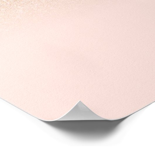 Elegant Girly Gold Roos Pink Glitter Ombre Poster (Hoek)