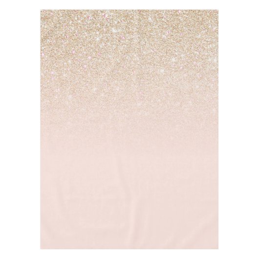 Elegant Girly Gold Roos Pink Glitter Ombre Tafelkleed (Voorkant)