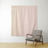Elegant Girly Gold Roos Pink Glitter Ombre Wandkleed (In situ)
