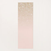 Elegant Girly Gold Roos Pink Glitter Ombre Yogamat (Achterkant)