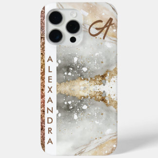 Elegant girly goud glitter wit marmer goud iPhone 15 pro max hoesje