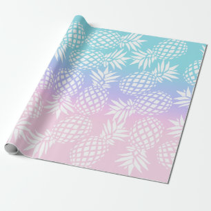 Elegant Girly Gradient Panapple Pattern Colorful Cadeaupapier