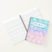 Elegant Girly Gradient Panapple Pattern Colorful Notitieboek (Binnen)