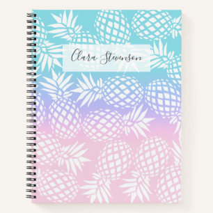 Elegant Girly Gradient Pineappel Pattern Colorful Notitieboek