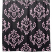 Elegant Girly Gray Pink Big Bold Damask Patroon Douchegordijn (Voorkant)