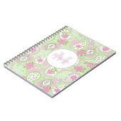Elegant Girly Green Preppy Paisley Print Pattern Notitieboek (Linkerzijde)