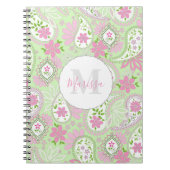 Elegant Girly Green Preppy Paisley Print Pattern Notitieboek (Voorkant)