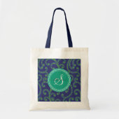 Elegant girly groenachtig blauw tote bag (Voorkant)