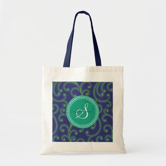 Elegant girly groenachtig blauw tote bag (Voorkant)