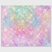 Elegant girly iridescent unicorn regenboog cadeaupapier (Vlak)