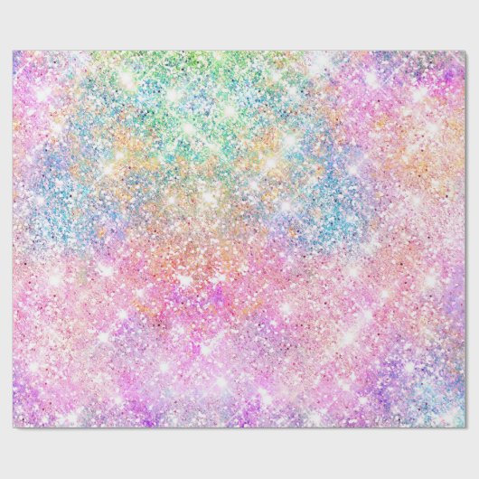 Elegant girly iridescent unicorn regenboog cadeaupapier (Vlak)