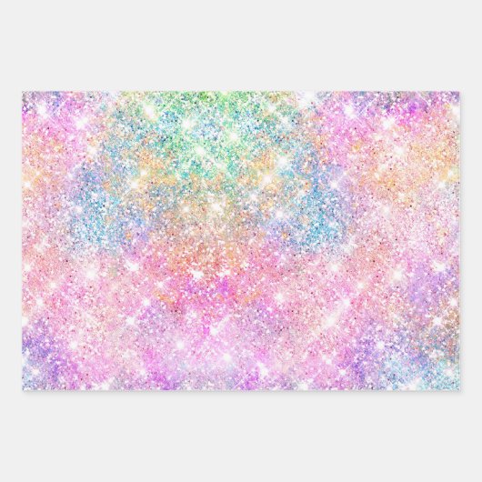 Elegant girly iridescent unicorn regenboog inpakpapier vel (Voorkant)