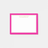 Elegant Girly Magenta Gold Border op maat Post-it® Notes (Voorkant)