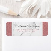 Elegant Girly Marble Blush Pink Glitter Etiket (Insitu)