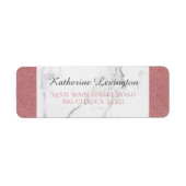Elegant Girly Marble Blush Pink Glitter Etiket (Voorkant)