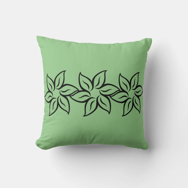 Elegant Girly Modern Flowery Stylized Pattern Kussen (Voorkant)