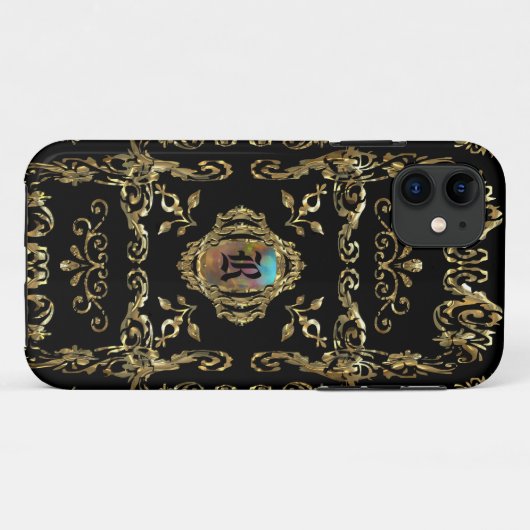 Elegant Girly Monogram Case-Mate iPhone Case (Achterkant (horizontaal))