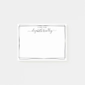 Elegant Girly Monogram Handtekening Black White Po Post-it® Notes (Voorkant)
