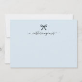 Elegant Girly Monogram Name Script Cute Blue Notitiekaartje (Voorkant)