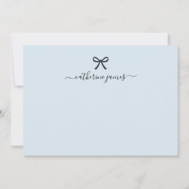 Elegant Girly Monogram Name Script Cute Blue Notitiekaartje