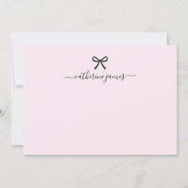 Elegant Girly Monogram Name Script Cute Blush Pink Notitiekaartje
