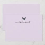 Elegant Girly Monogram Name Script Cute Paars Notitiekaartje (Voorkant / Achterkant)