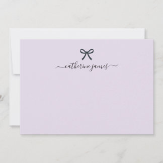 Elegant Girly Monogram Name Script Cute Paars Notitiekaartje