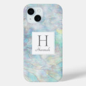 Elegant Girly Opal Waterverf Patroon Monogram Case-Mate iPhone Case (Achterkant)