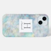 Elegant Girly Opal Waterverf Patroon Monogram Case-Mate iPhone Case (Achterkant (horizontaal))